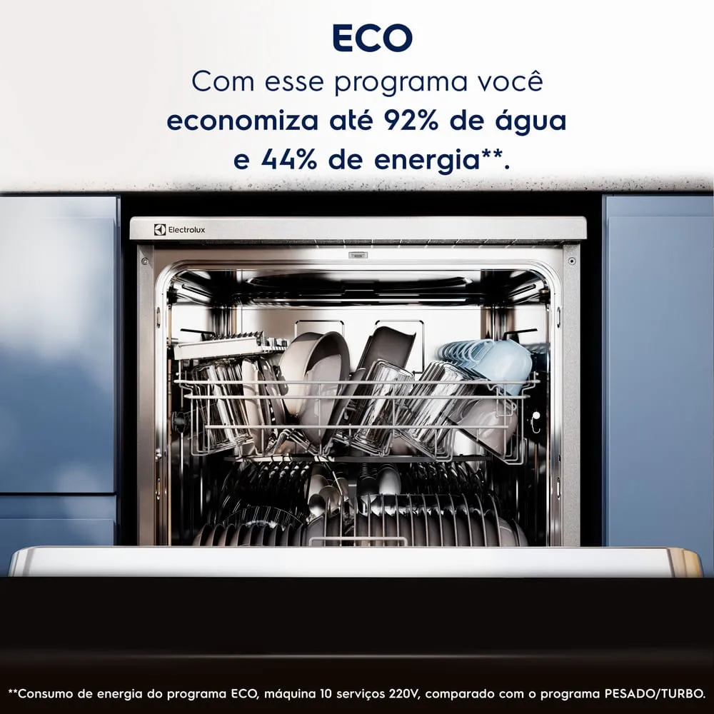 Lava-Louça Electrolux 10 Serviços Inox com Programa Lava & Seca 50 min (LS10E)