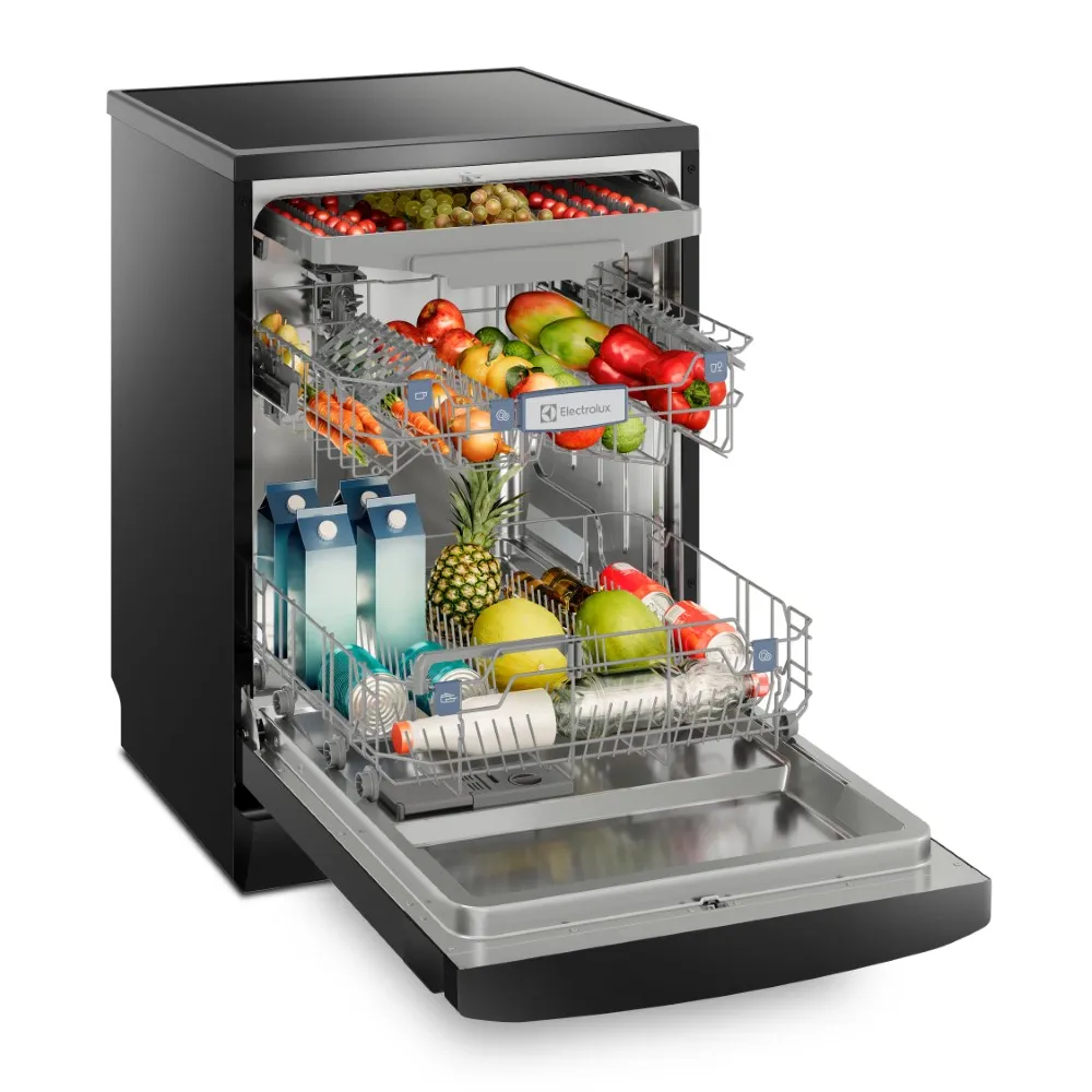 Lava-Louças Electrolux 14 Serviços Preta Experience com Função Higienizar Compras (LL14P)