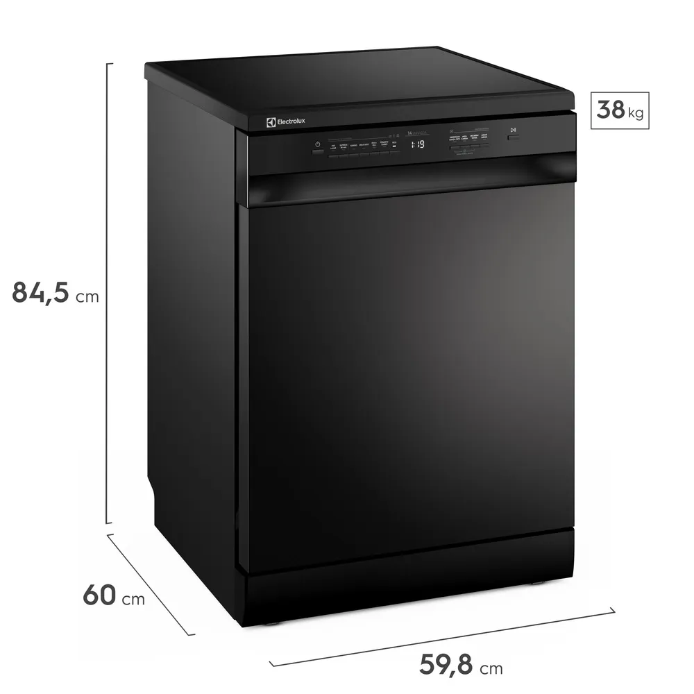 Lava-Louça Electrolux 14 Serviços Preta com Programa Lava e Seca 50 min (LP14E)