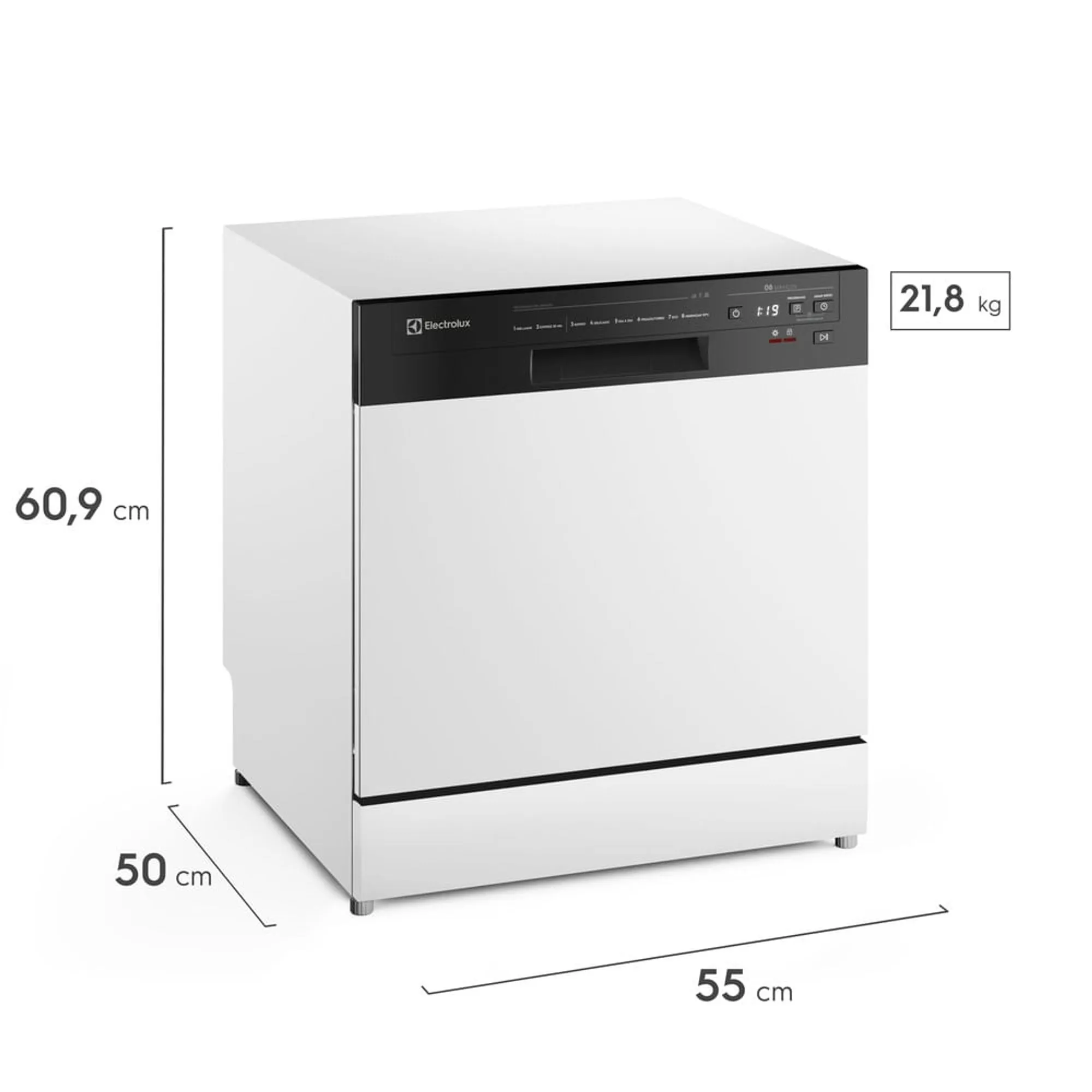 Lava-Louça Electrolux 8 Serviços Branca com Programa Lava & Seca 50 min (LB08E)