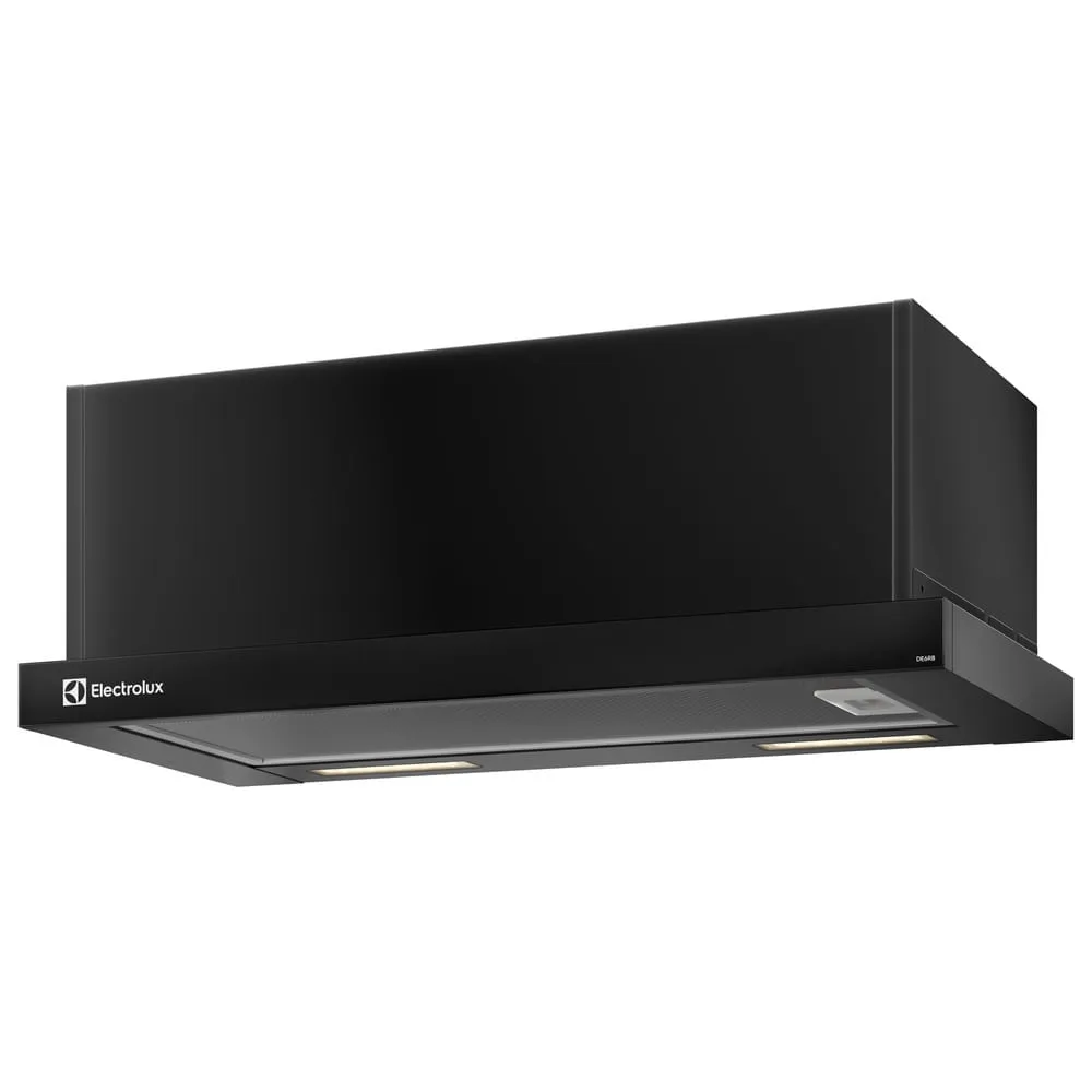 Depurador de Ar Electrolux 60cm Retrátil Preto Efficient com Luz de Led (DE6RB)