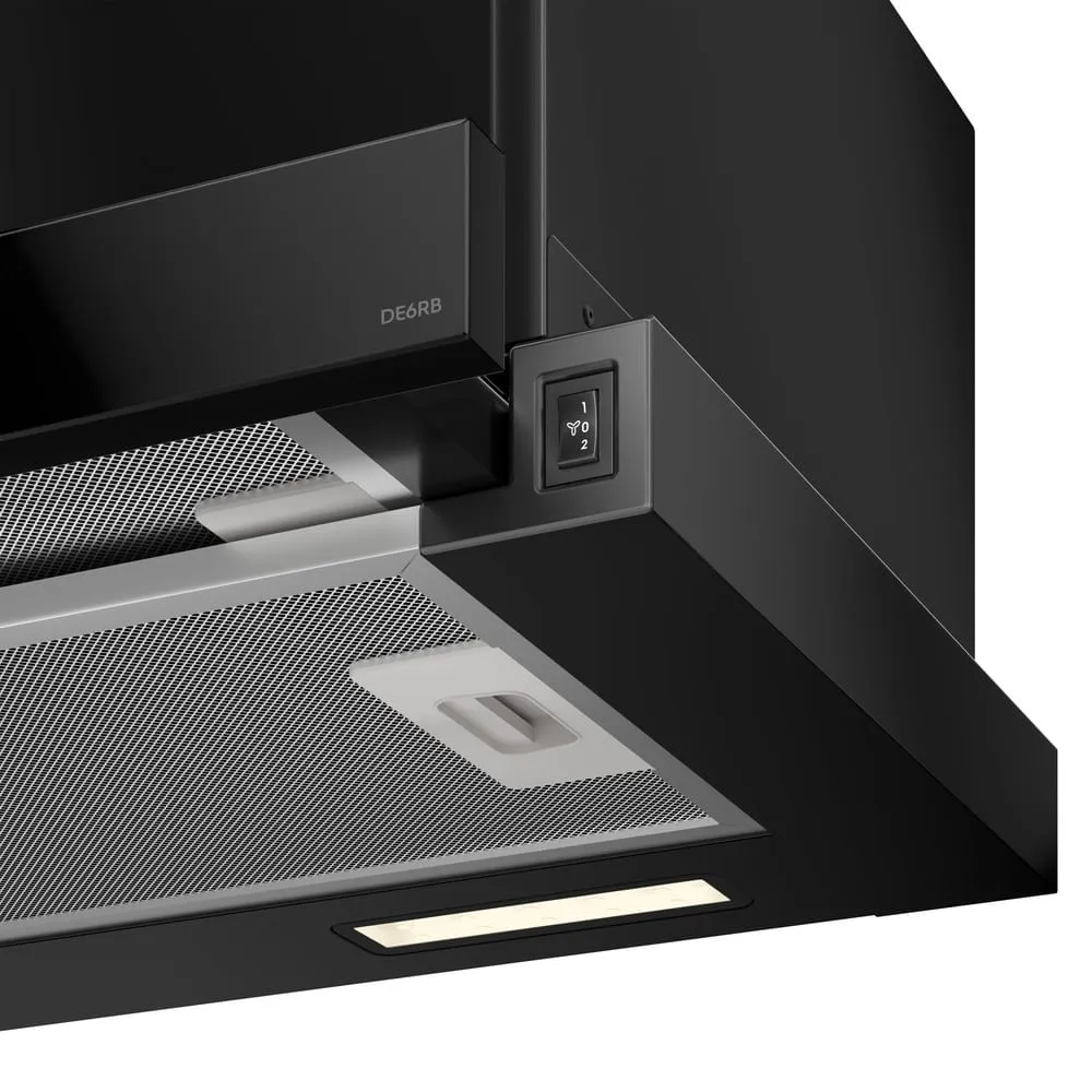 Depurador de Ar Electrolux 60cm Retrátil Preto Efficient com Luz de Led (DE6RB)