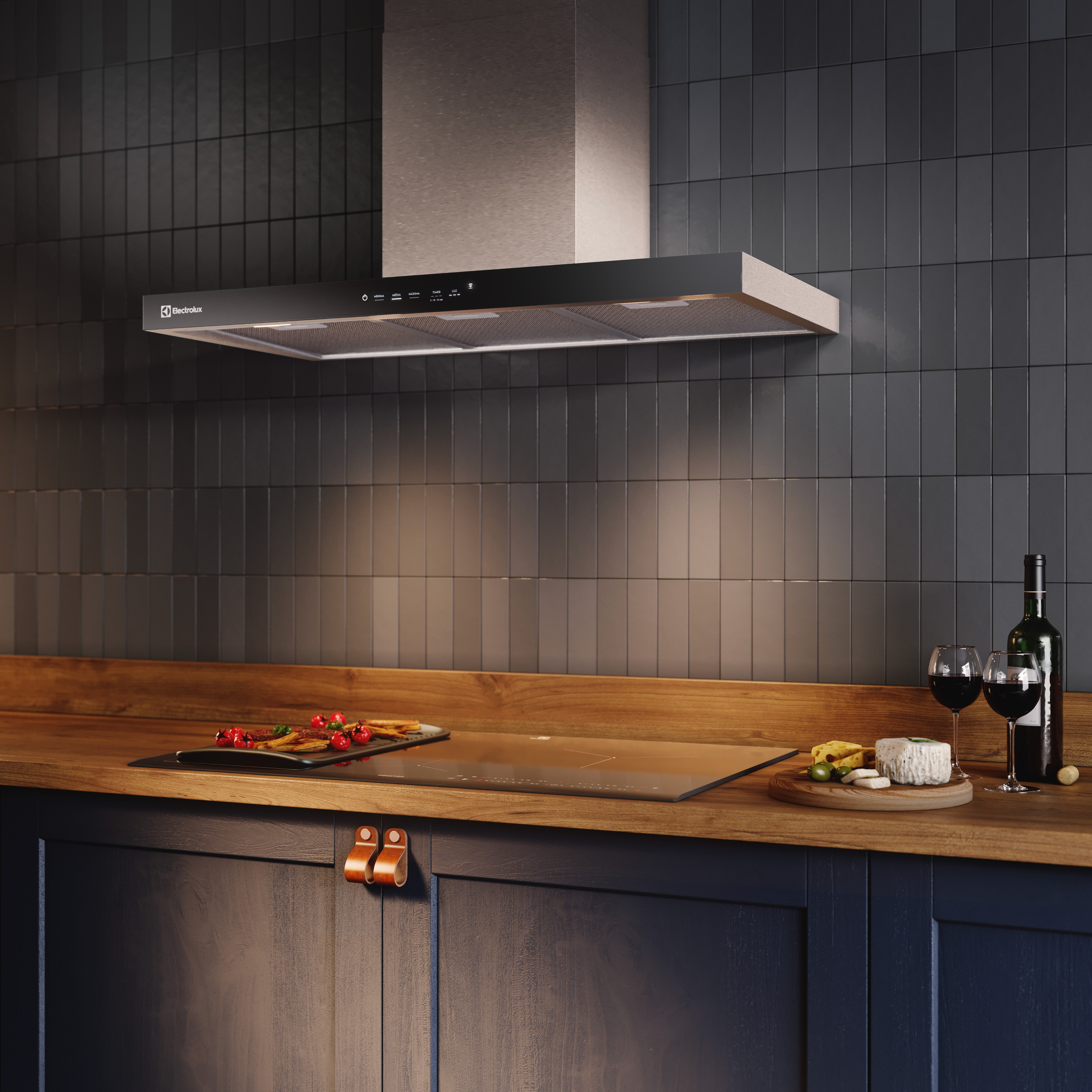 Coifa de Parede Electrolux 90cm Inox Experience com Inteligência Artificial e Alto Poder Sucção (CE9TF)