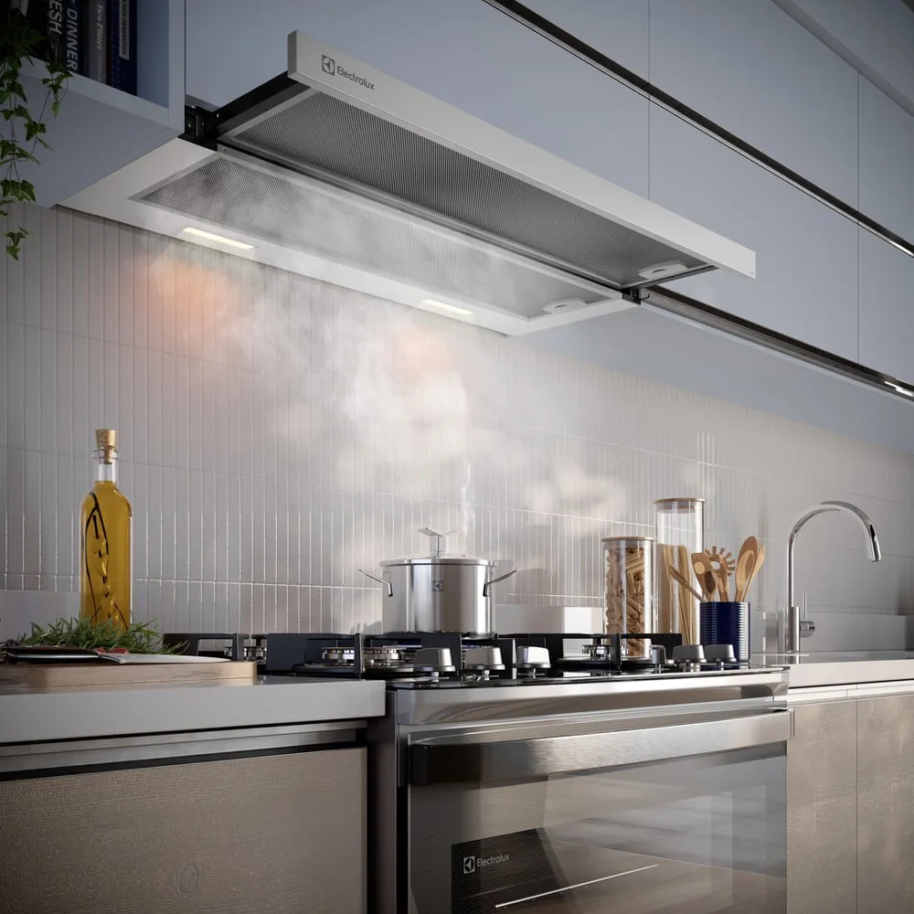 Depurador de Ar Electrolux 90cm Retrátil Inox Efficient com Luz de Led (DE9RS)