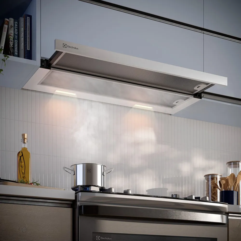 Depurador de Ar Electrolux 90cm Retrátil Inox Efficient com Luz de Led (DE9RS)