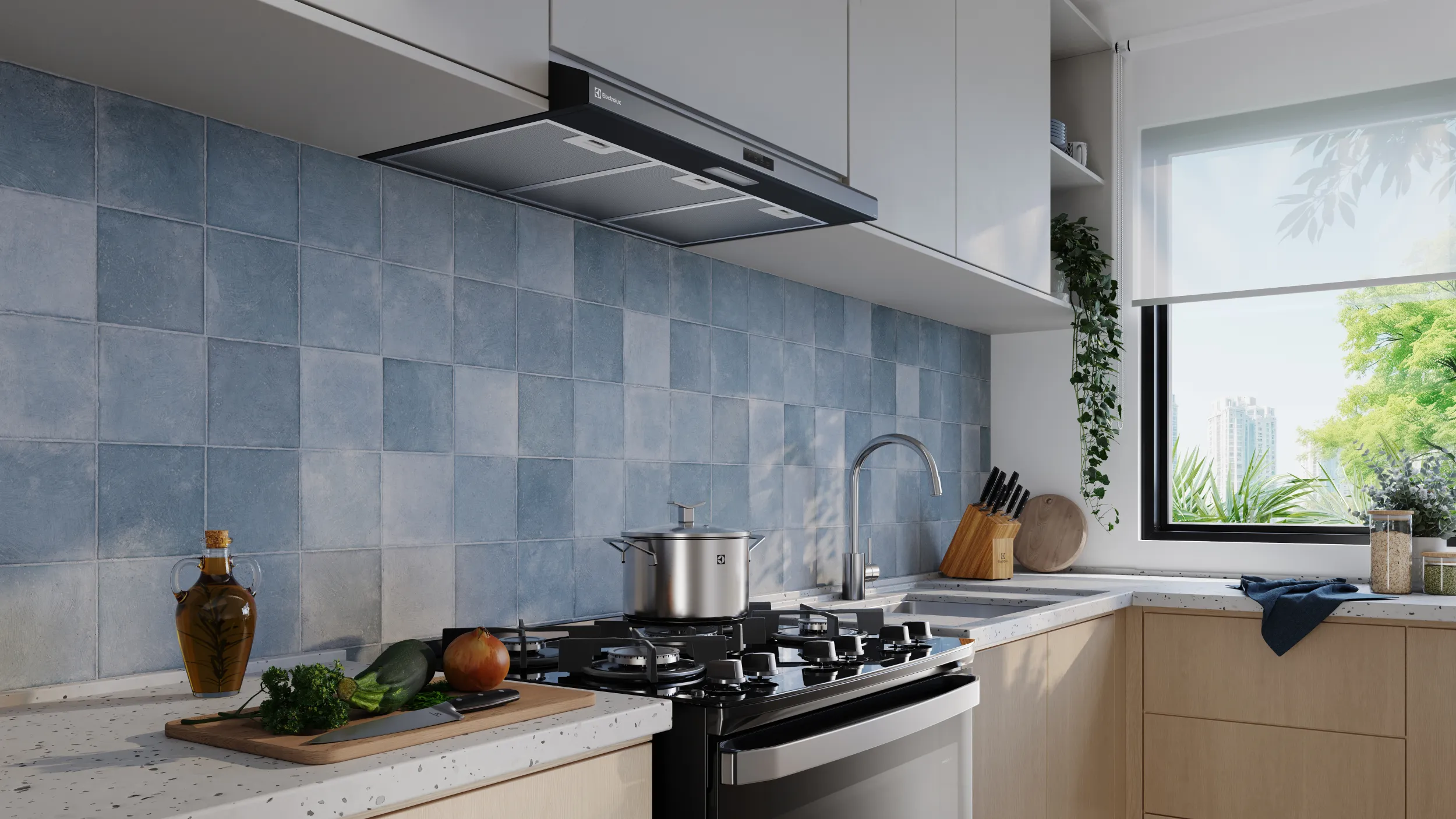 Depurador de Ar Electrolux 80cm Preto Alto Poder de Sucção, Painel Touch e Luz LED (DE8TB)