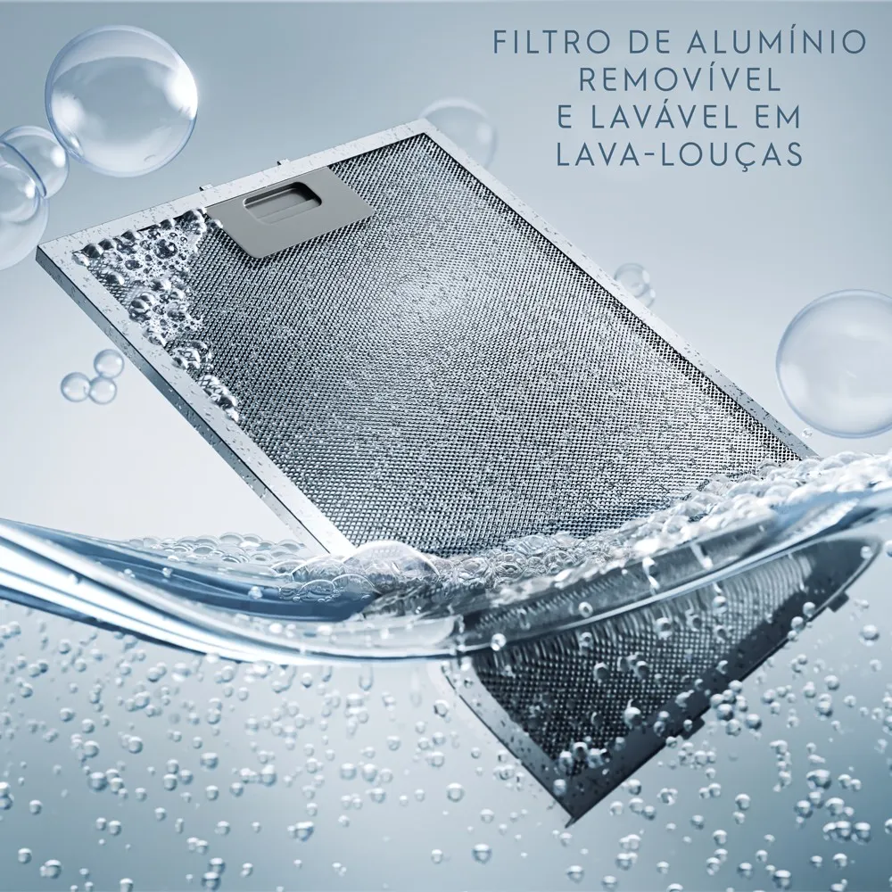 Coifa de Ilha Electrolux 90cm Inox Experience com Inteligência Artificial e Alto Poder Sucção (CE9IF)