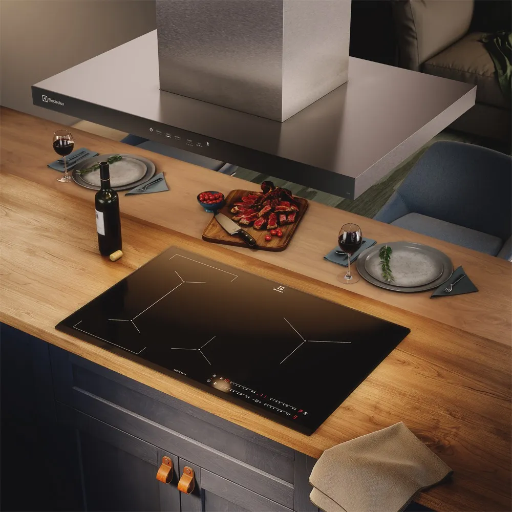 Coifa de Ilha Electrolux 90cm Inox Experience com Inteligência Artificial e Alto Poder Sucção (CE9IF)