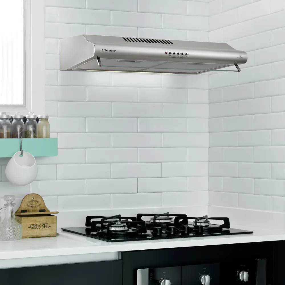 Depurador de Ar Parede Electrolux 60cm Inox com Filtro Lavável e Máscara Captadora de Ar (DE60X)