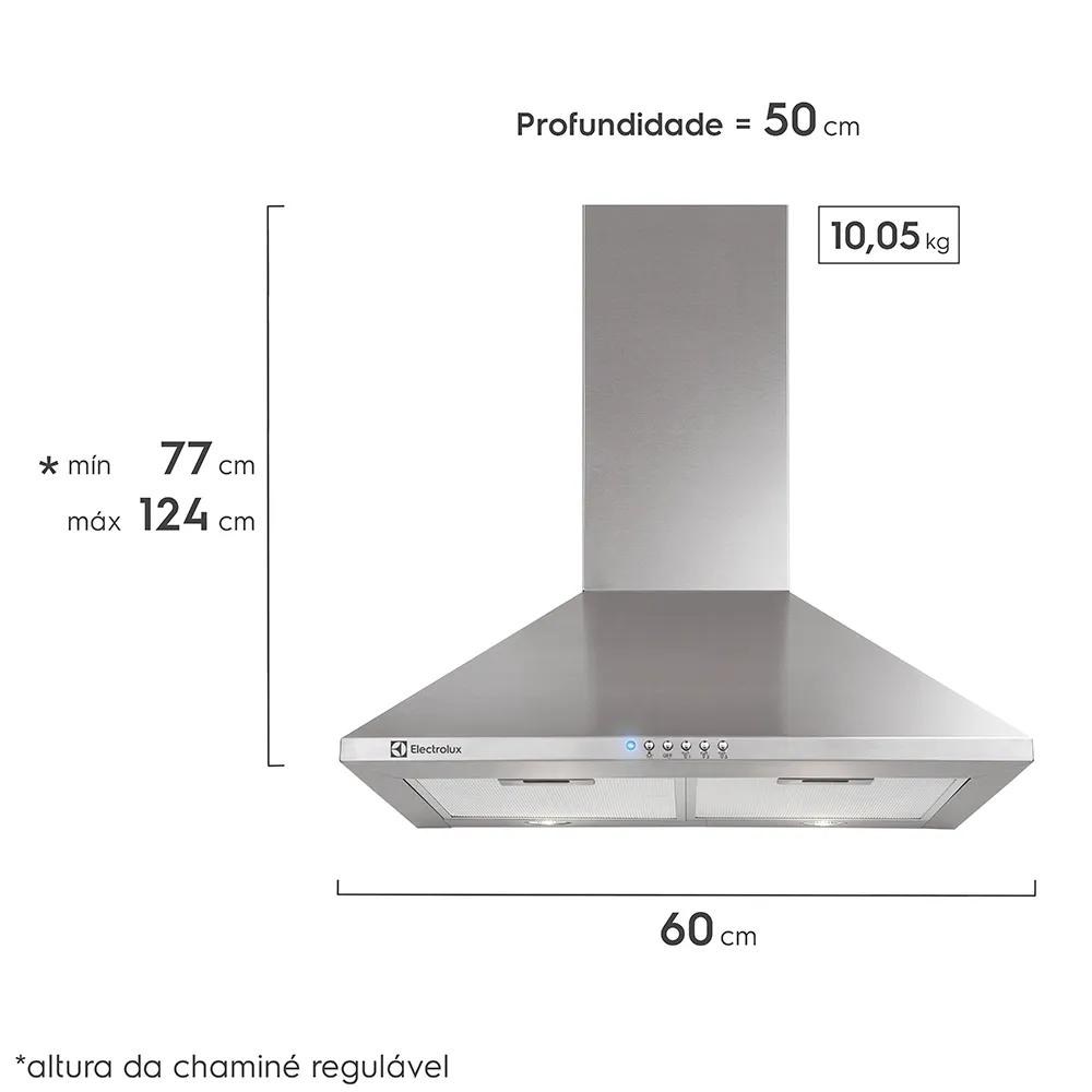 Coifa de Parede Electrolux 60cm Inox com Alta Sucção (60CXS)