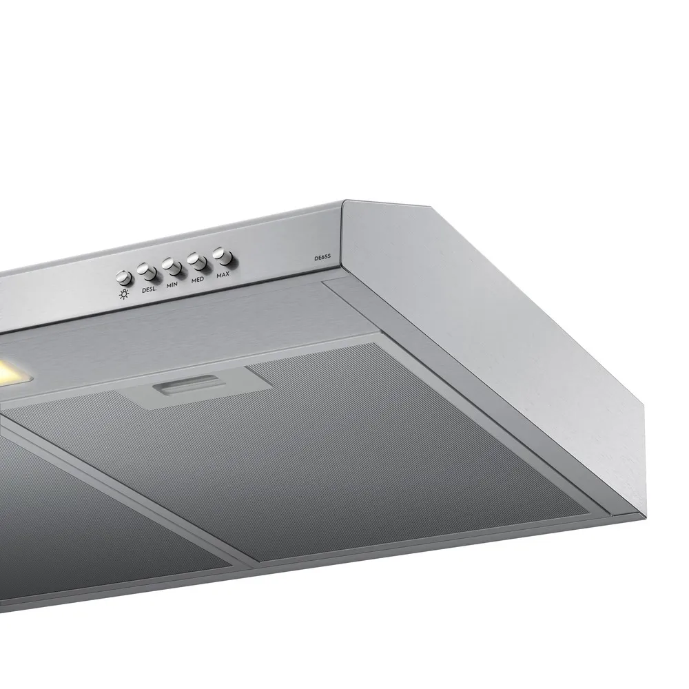 Depurador de Ar Electrolux 60 cm Inox Alto Poder de Sucção, Luz LED e Filtragem Dupla (DE6SS)