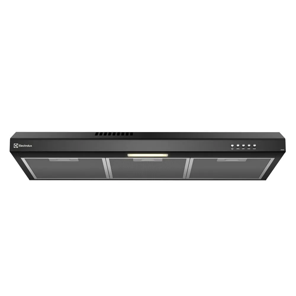 Depurador de Ar Electrolux 80cm Preto Alto Poder de Sucção, Luz LED e Filtragem Dupla (DE8SB)