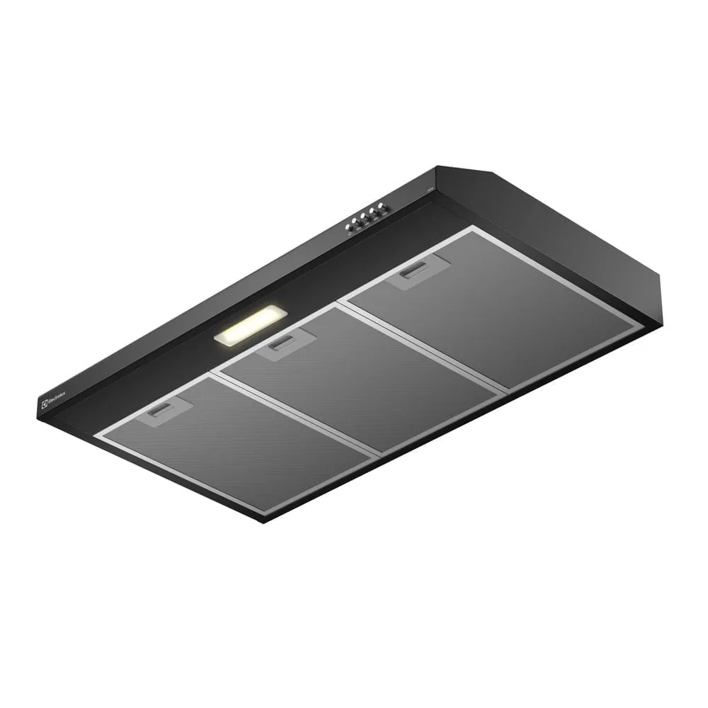 Depurador de Ar Electrolux 80cm Preto Alto Poder de Sucção, Luz LED e Filtragem Dupla (DE8SB)