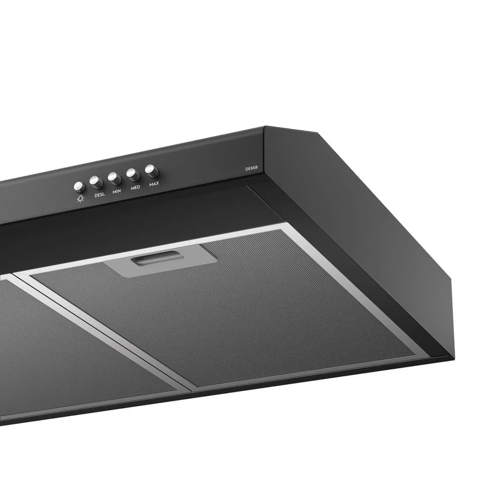 Depurador de Ar Electrolux 80cm Preto Alto Poder de Sucção, Luz LED e Filtragem Dupla (DE8SB)