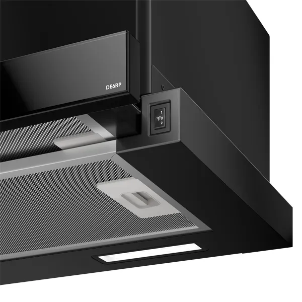 Depurador de Ar Electrolux 60cm Retrátil Preto Efficient com Luz de Led (DE6RP)