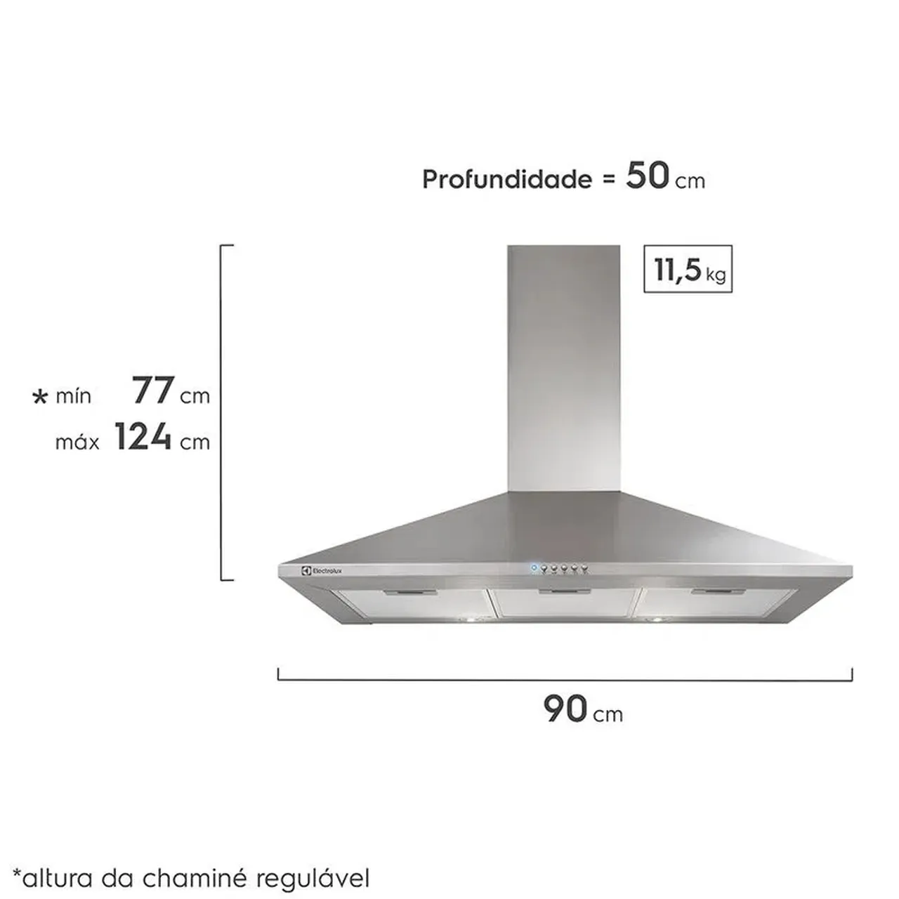 Coifa de Parede Electrolux 90cm Inox com Alta Sucção (90CXS)