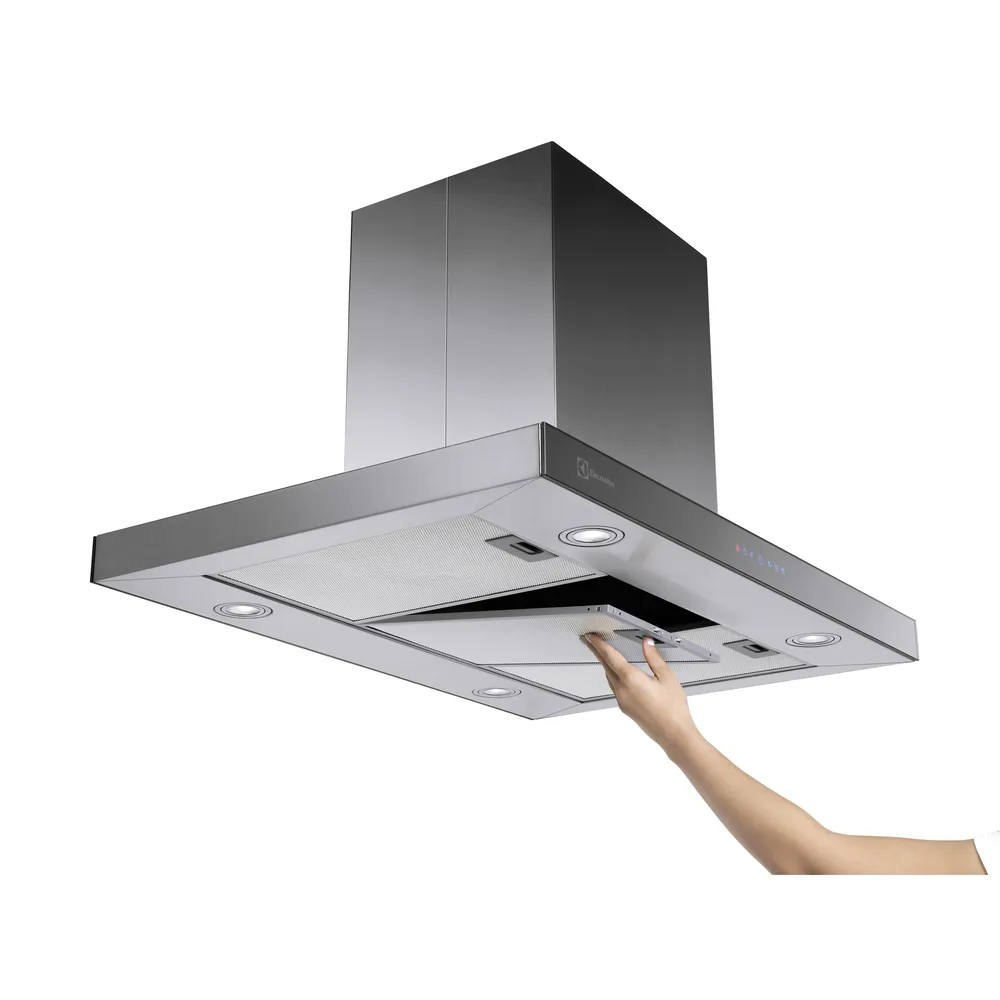 Coifa de Ilha Electrolux 90cm Inox com Painel Blue Touch Inox e Timer com Desligamento Automático (90CIT)