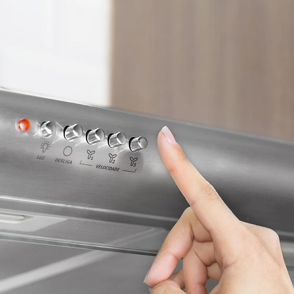 Depurador de Ar Parede Electrolux 80cm Inox com Filtro Lavável e Máscara Captadora de Ar (DE80X)