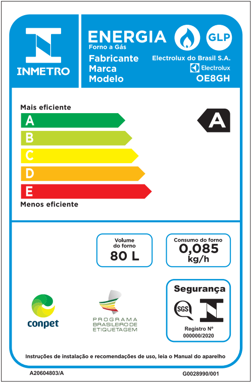 Forno de Embutir Electrolux a Gás 80L Efficient com PerfectCook360 Preto (OE8GH)