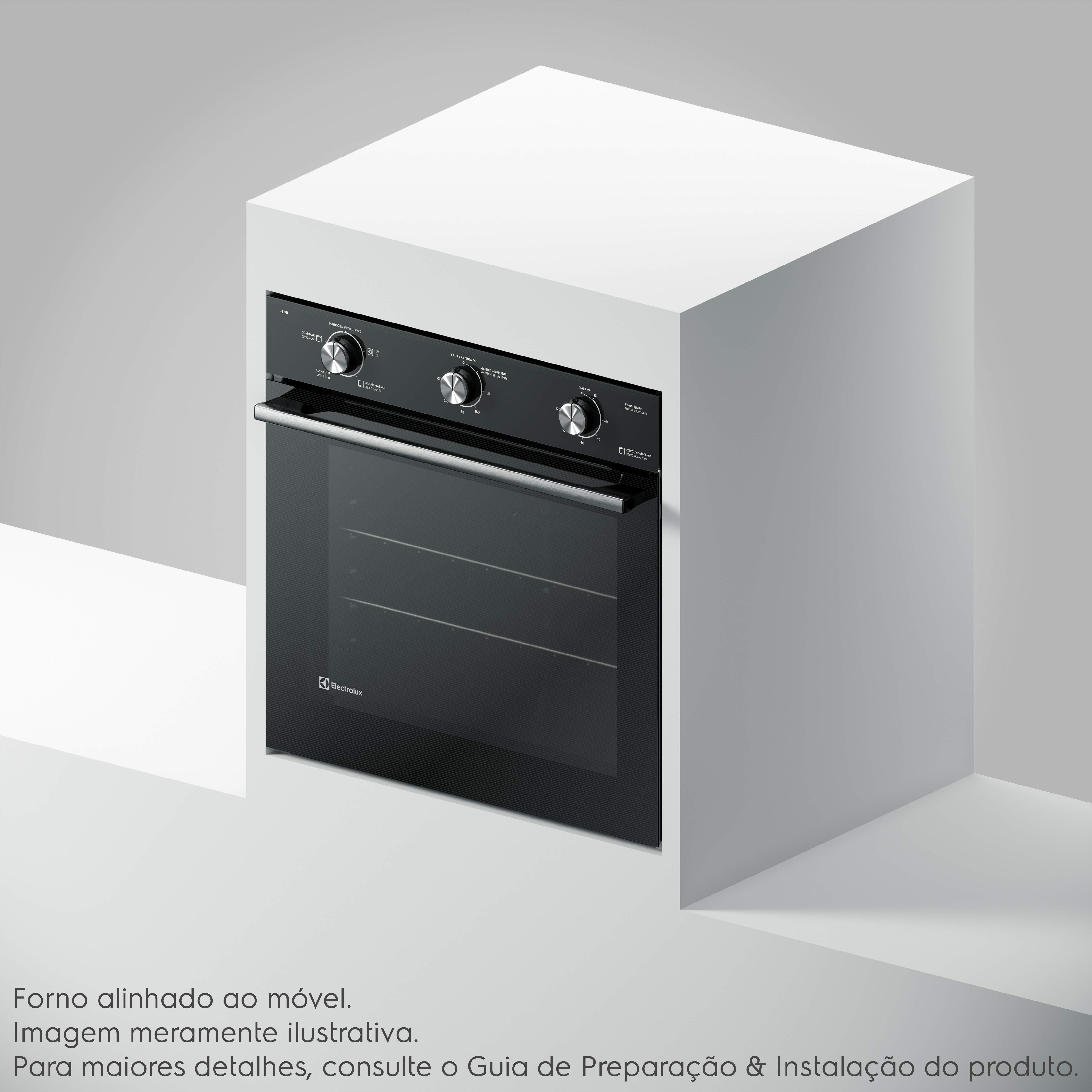 Kit Cooktop 5 Bocas a Gás Efficient (KE5GR) + Forno de Embutir Elétrico 80L Efficient (OE8EL) Electrolux