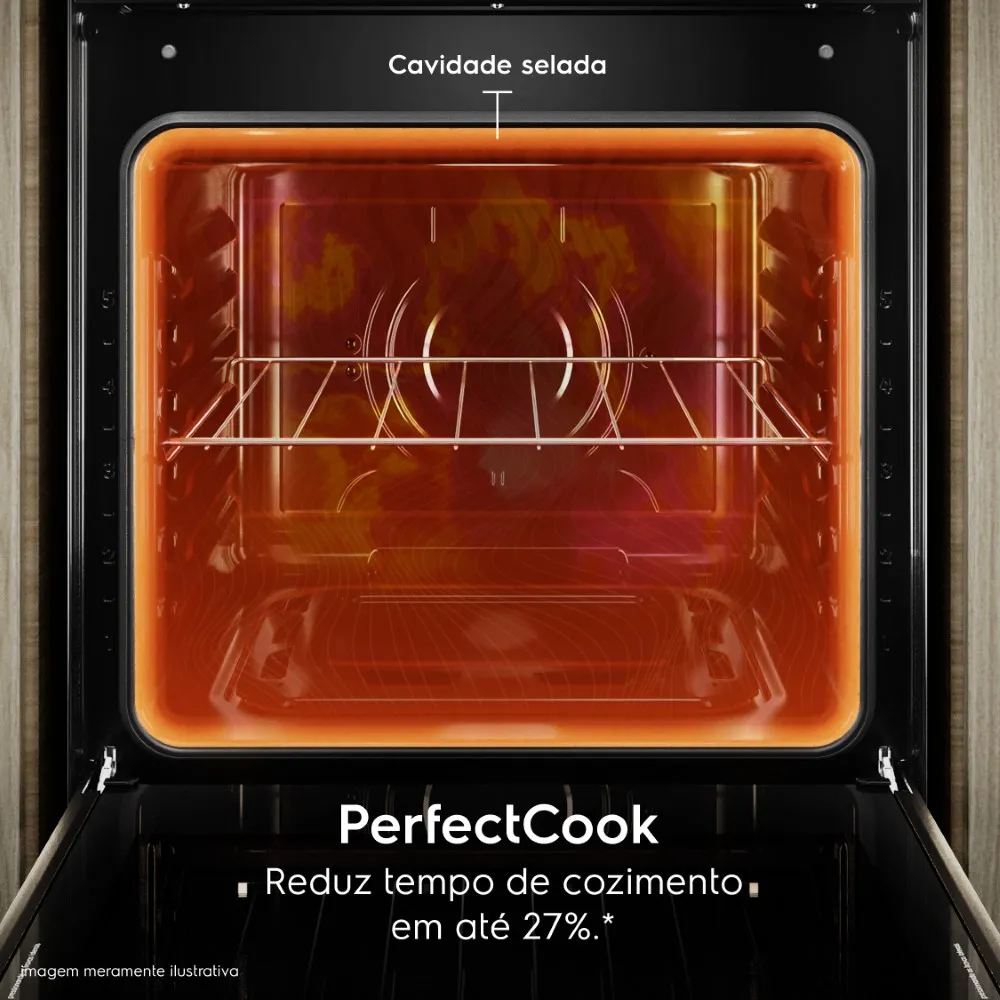 Forno de Embutir a Gás Electrolux 80L Efficient com PerfectCook (OE8GL)
