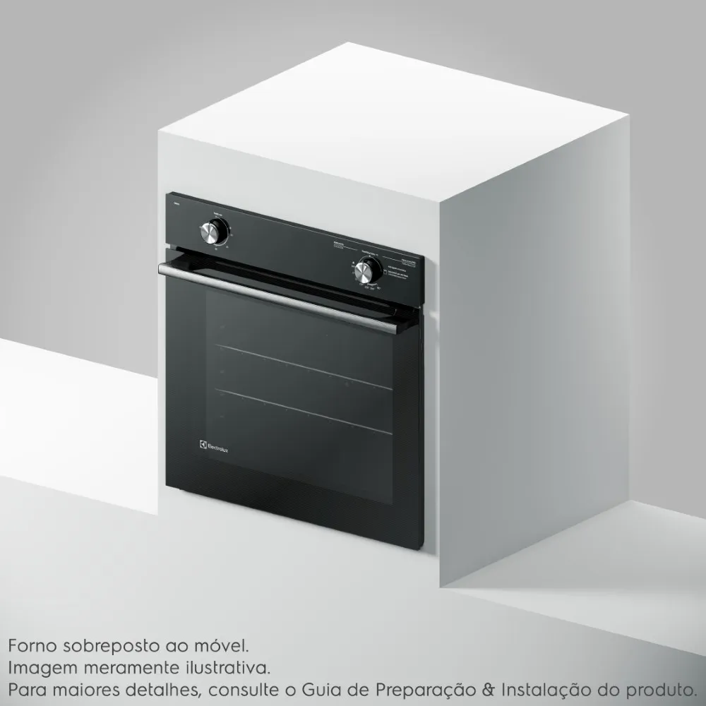 Forno de Embutir a Gás Electrolux 80L Efficient com PerfectCook (OE8GL)