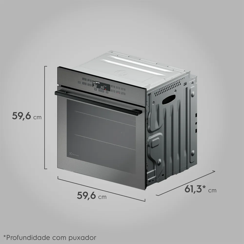 Forno de Embutir Electrolux Elétrico 80L Expert com VaporBake e Wi-fi Cinza (OE8EW)
