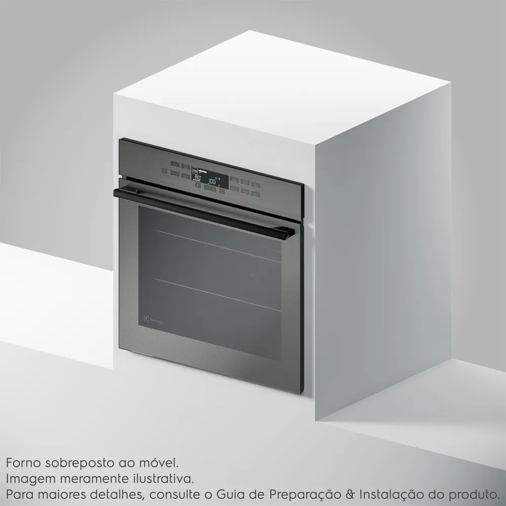 Forno de Embutir Electrolux Elétrico 80L Expert com VaporBake e Wi-fi Cinza (OE8EW)