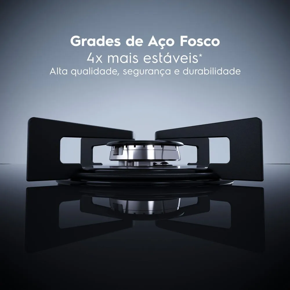 Kit Cooktop 4 Bocas a Gás Efficient (KE4GR) + Forno de Embutir Elétrico 50L Experience (OE5EA) Electrolux