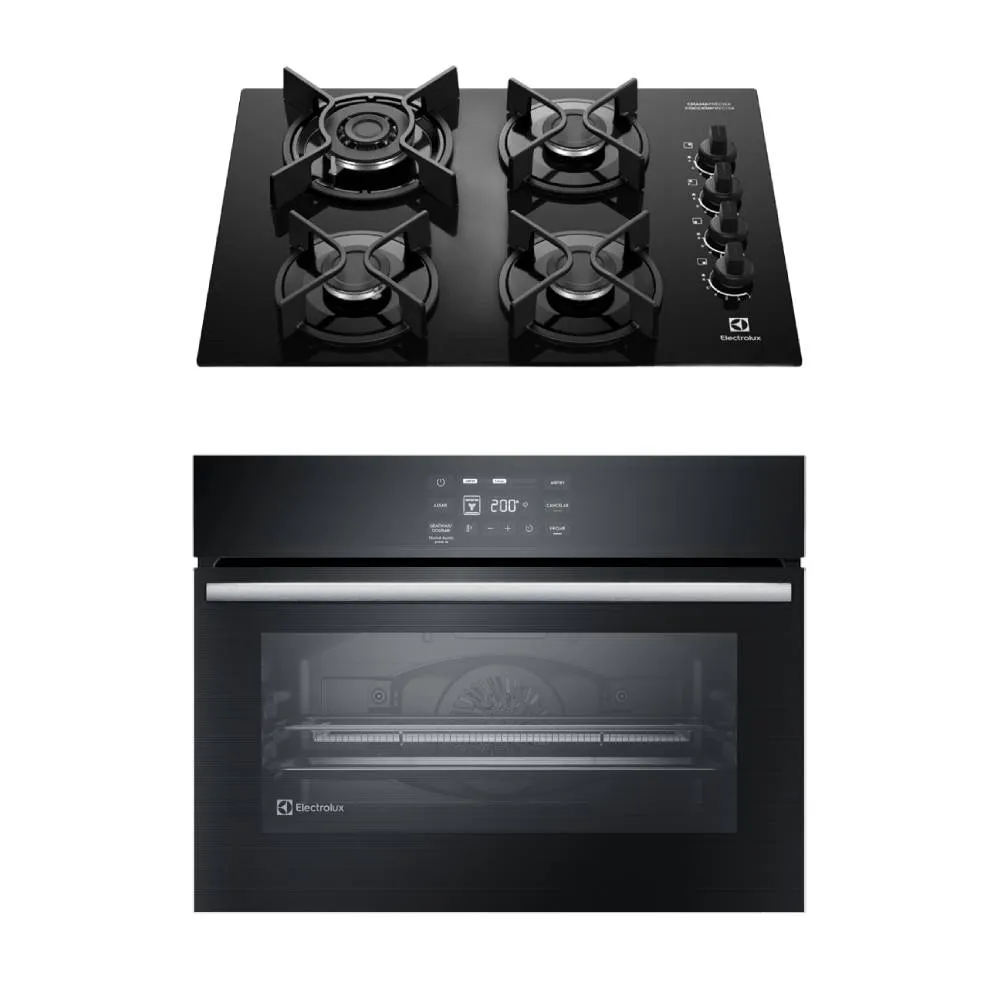 Kit Cooktop 4 Bocas a Gás Experience (KE4GC) + Forno de Embutir Elétrico 50L Experience (OE5EA) Electrolux