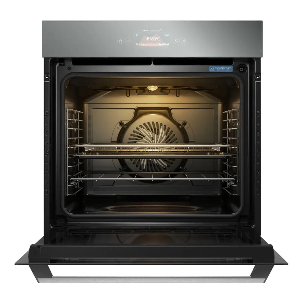 Forno de Embutir Electrolux Elétrico 80L Home Pro c/ AirFryer, Wi-Fi e VaporBake Espelhado (OE9XS)