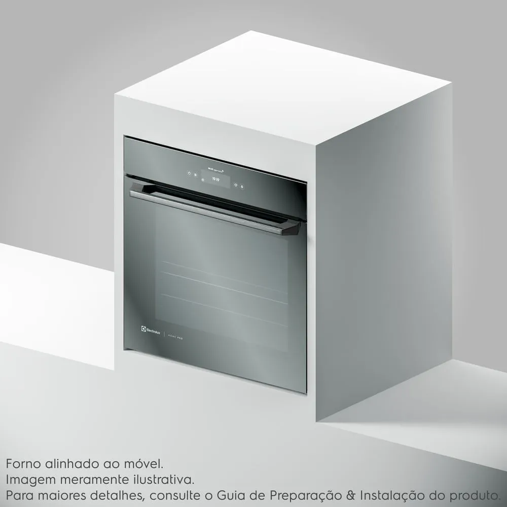 Forno de Embutir Electrolux Elétrico 80L Home Pro c/ AirFryer, Wi-Fi e VaporBake Espelhado (OE9XS)