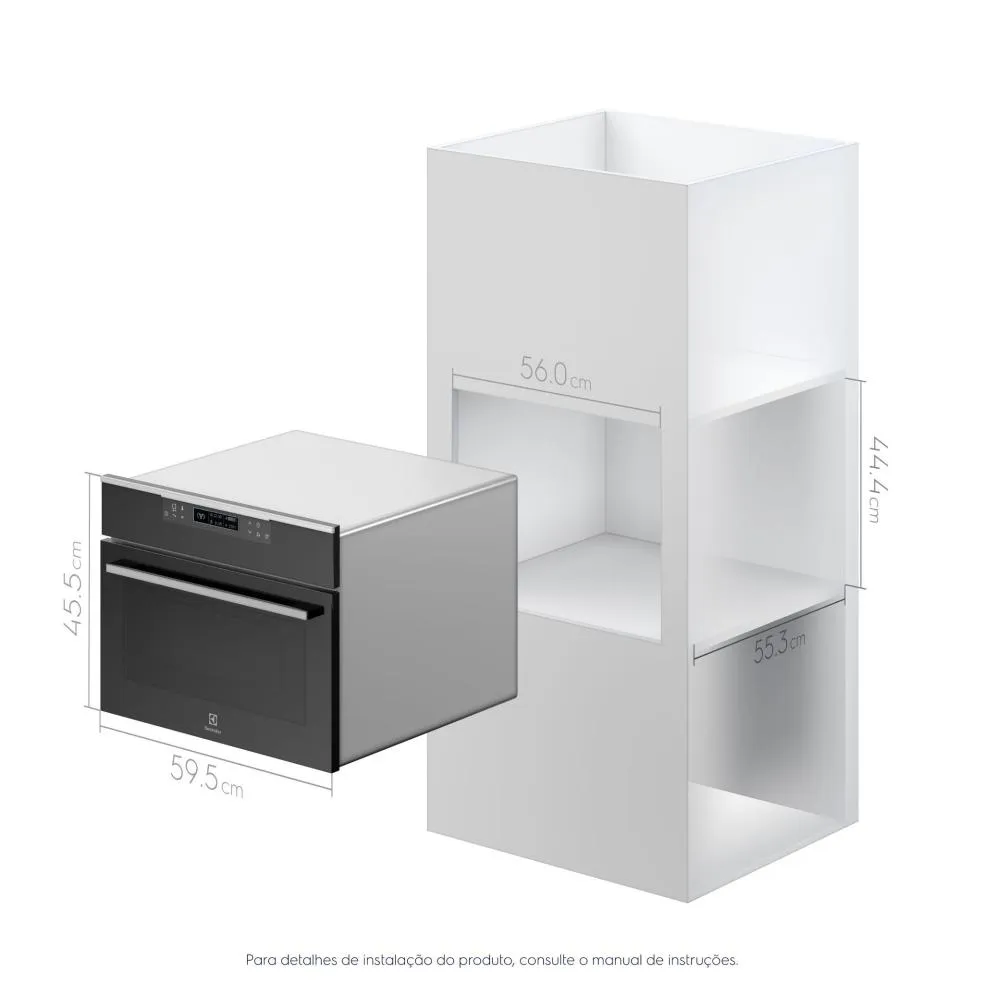Forno de Embutir Electrolux Multifuncional 43L 2 em 1 com Micro-ondas Preto (ME4EP)