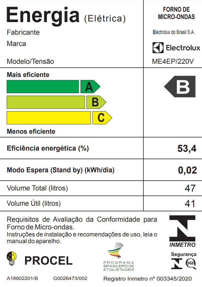 Forno de Embutir Electrolux Multifuncional 43L 2 em 1 com Micro-ondas Preto (ME4EP)