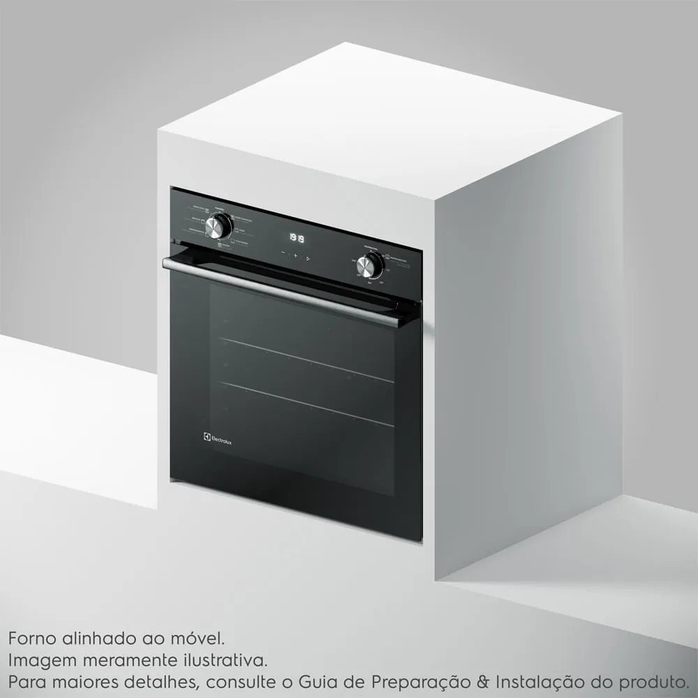 Forno de Embutir Electrolux Elétrico 80L Efficient com PerfectCook360 Preto (OE8EH)