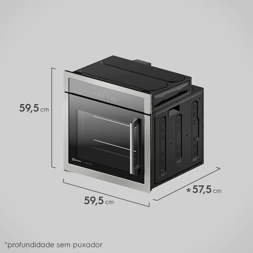 Forno de Embutir Electrolux Elétrico 80L Home Pro com Grill Inox (OE9XT)