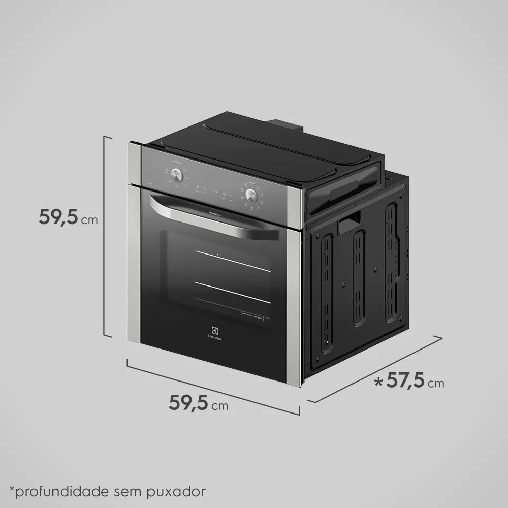 Forno de Embutir Electrolux Elétrico 80L com Grill e Convecção Inox (OE8DX)