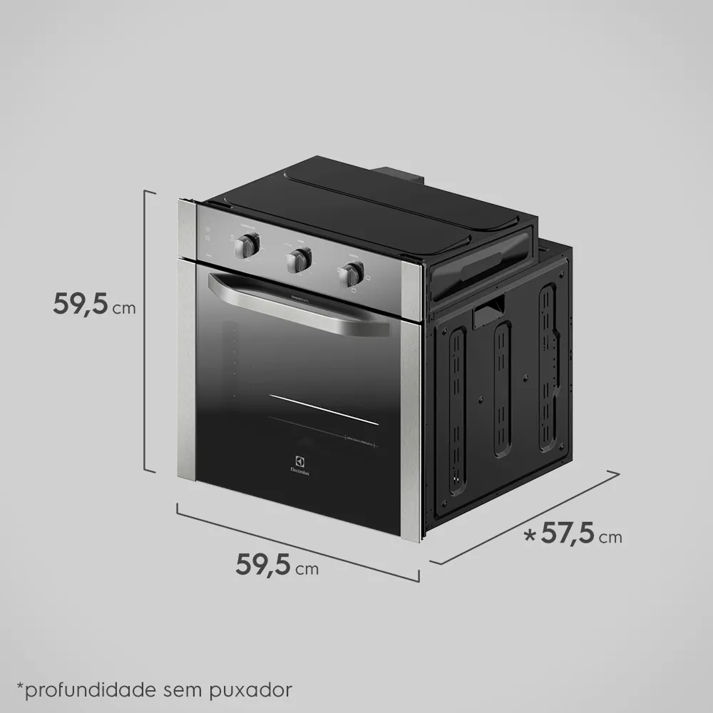 Forno de Embutir Electrolux Elétrico 80L com Grill Inox (OE8MX)