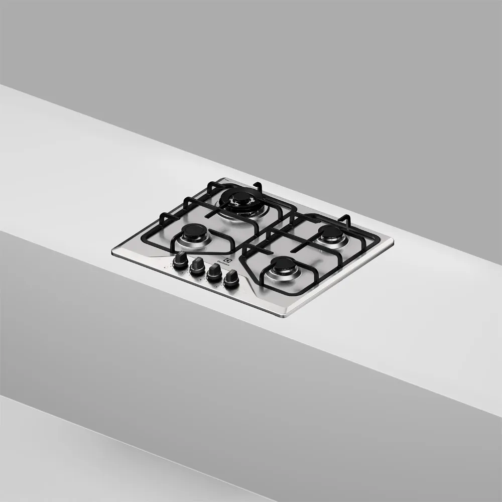 Cooktop 4 Bocas a Gás Electrolux Inox Experience Multi Chama e Grade Ferro Fundido (KE4XC)