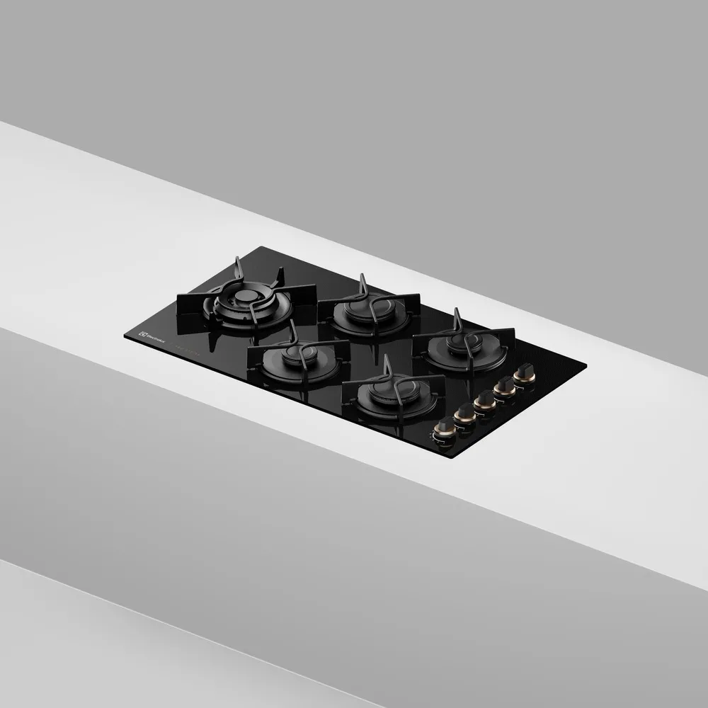 Cooktop 5 Bocas a Gás Electrolux Mesa de Vidro Pro Series ChamaPrecisa e Multi Chama (KE5PS)