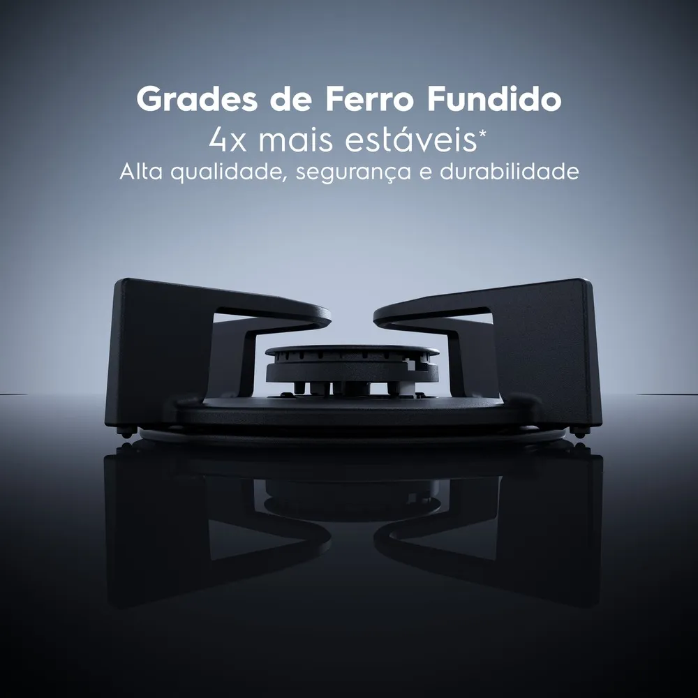 Cooktop 5 Bocas a Gás Electrolux Mesa de Vidro Pro Series ChamaPrecisa e Multi Chama (KE5PS)
