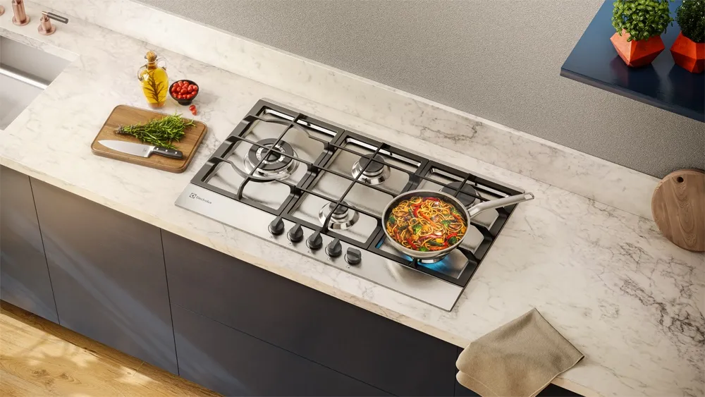 Cooktop 5 Bocas Electrolux à Gás Experience Inox Semi Profissional (KE9DX)