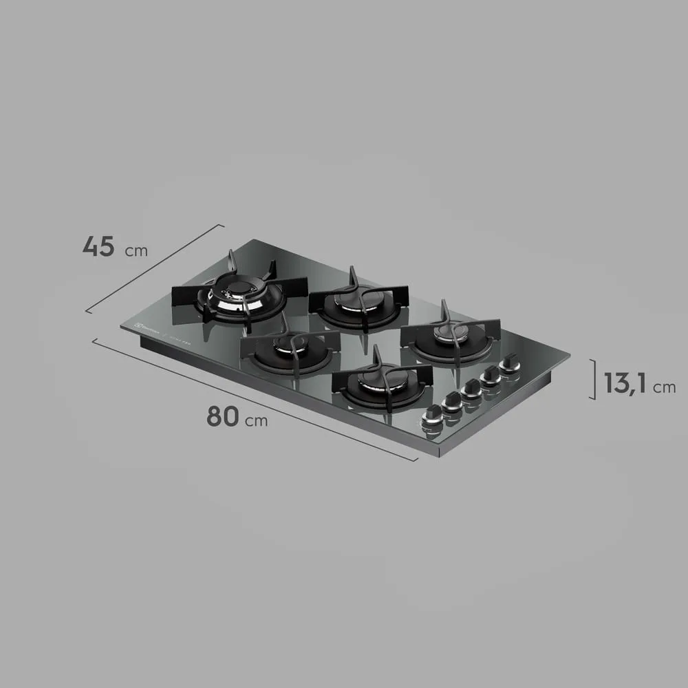 Cooktop 5 Bocas a Gás Electrolux Espelhado Home Pro ChamaPrecisa e Multi Chama (KE5HP)
