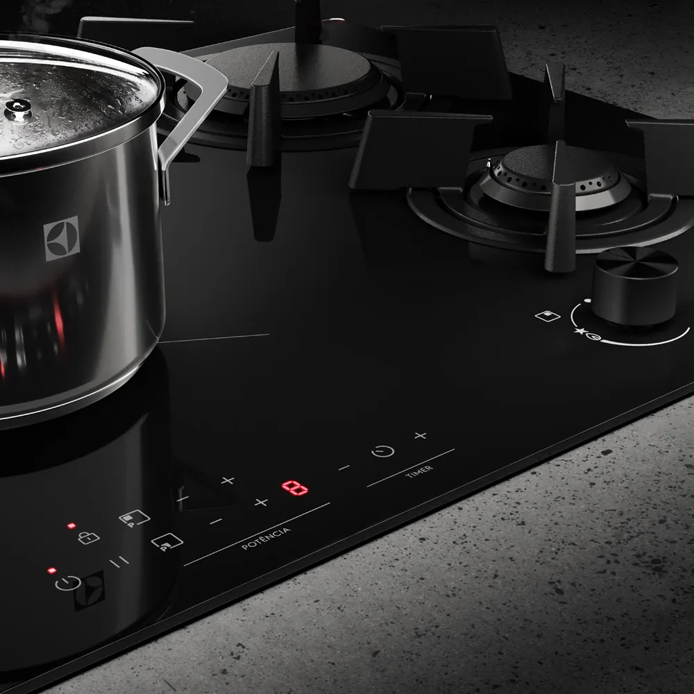 Cooktop 4 Bocas de Indução e a Gás Electrolux Híbrido 2 de Indução e 2 a Gás (IE62H)