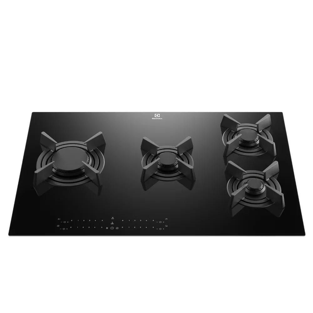 Cooktop 4 Bocas Gás Electrolux Expert Mesa de Vidro, Painel Touch e Timer Digital (KE4GF)
