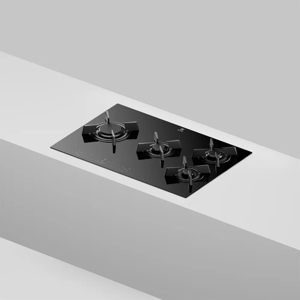 Cooktop 4 Bocas Gás Electrolux Expert Mesa de Vidro, Painel Touch e Timer Digital (KE4GF)