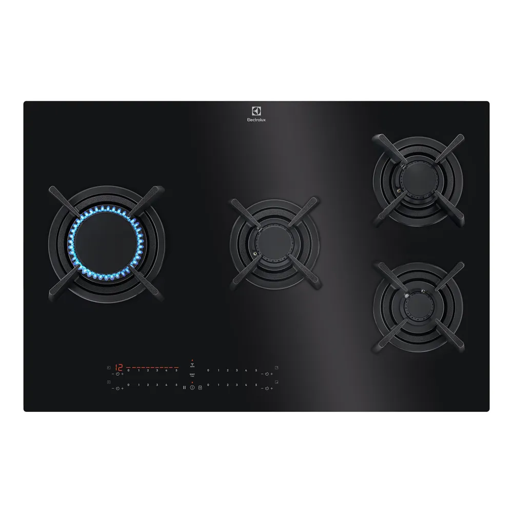 Cooktop 4 Bocas Gás Electrolux Expert Mesa de Vidro, Painel Touch e Timer Digital (KE4GF)