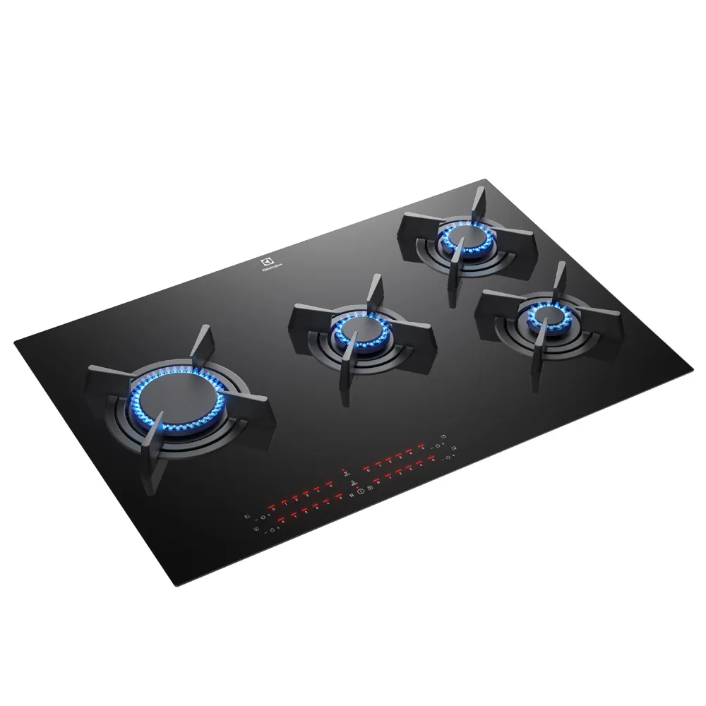 Cooktop 4 Bocas Gás Electrolux Expert Mesa de Vidro, Painel Touch e Timer Digital (KE4GF)