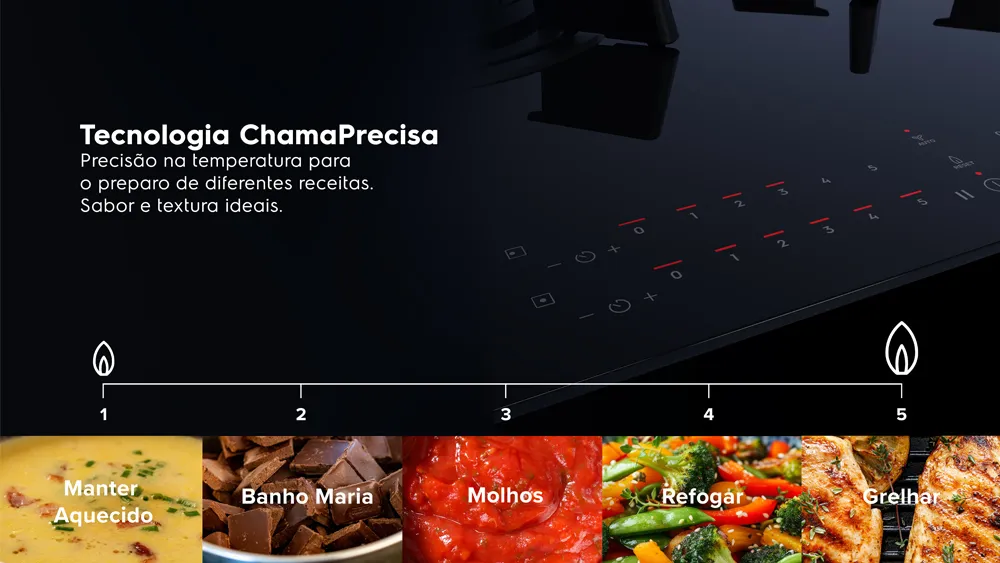 Cooktop 4 Bocas Gás Electrolux Expert Mesa de Vidro, Painel Touch e Timer Digital (KE4GF)