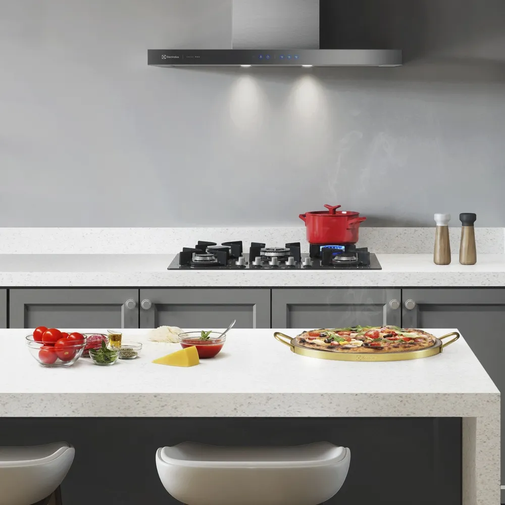 Cooktop 5 Bocas Electrolux a Gás Prata com Tripla Chama e Grade Ferro Fundido Home Pro (GC75U)
